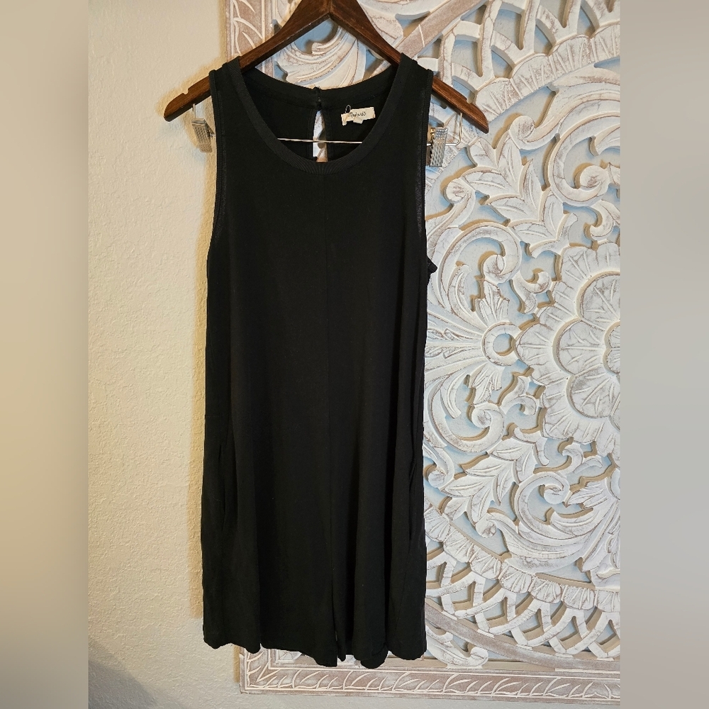 Madewell Women’s Black Romper With Pockets Sleeveless Mini Relaxed Fit S